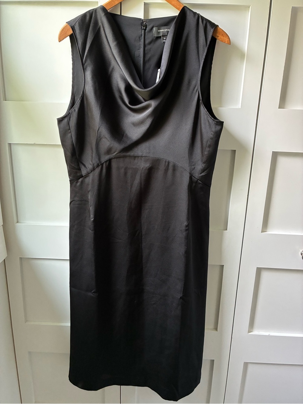Banana Republic Black Sleeveless Cowl-Neck Sheath Dress